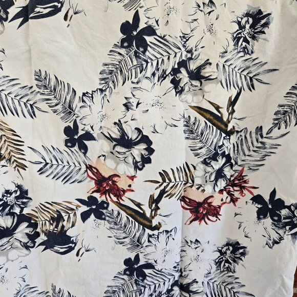 Denim & Flower Ricky Singh Mens Slim Fit Floral Hawaiian Shirt Short Sleeve Whit - Picture 8 of 11